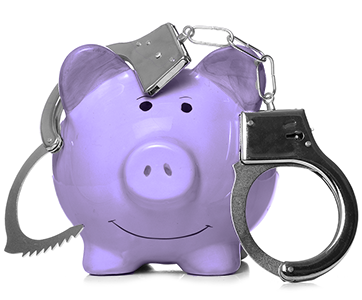 Cute piggybank image to reflect the law type Criminal